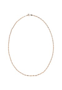 Csavarodott aranyszínű fém lánc nyaklánc, homárkapoccsal és sima felülettel, amely finom, könnyű kialakítással rendelkezik.