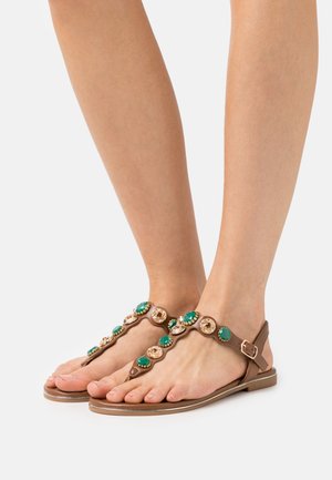 T-bar sandals - cognac