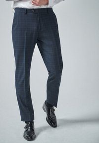 Next - SLIM FIT TAILORED CHECK - Oblekové nohavice - blue Miniatúrny obrázok 1