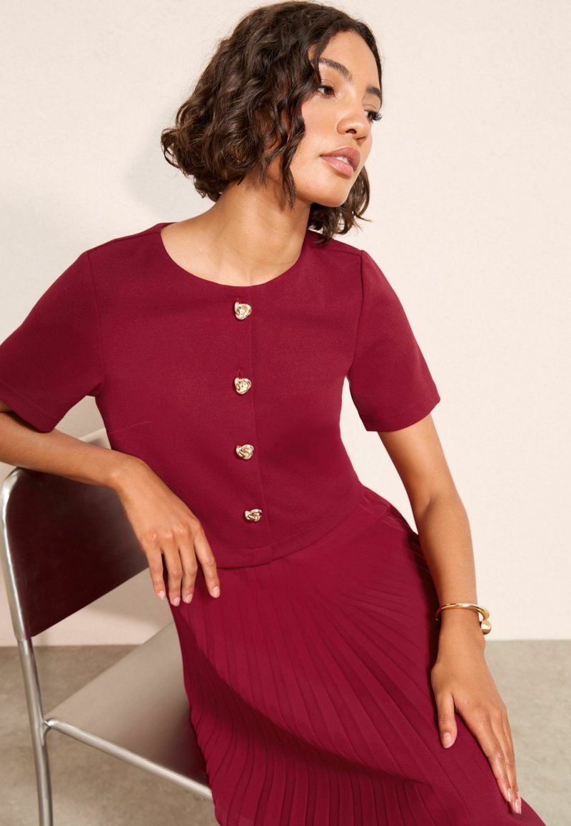 burgundy rose dress Magda Butrym Burgundy Rose Back Slit Midi Dress Burgundy / (FR)40 main image 1