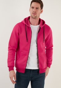 Buratti Majica s kapuljačom i patentnim zatvaračem - fuchsia