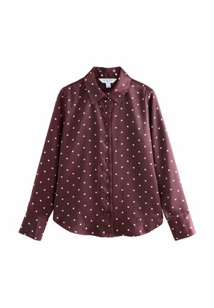 REGULAR FIT - LONG SLEEVE - Blúzka so zapínaním na gombíky - burgundy polka dot