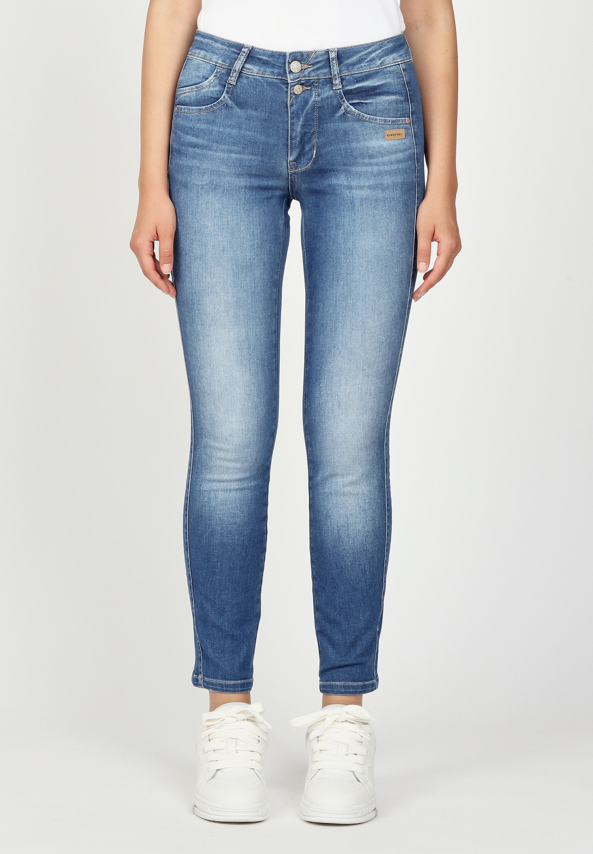 Gang SANA CROPPED - Slim fit jeans - lapis blue wash/blue denim