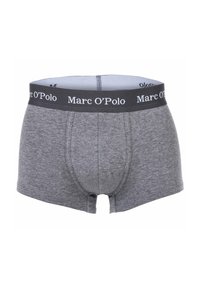 Boxer shorts in cotone grigio con una texture liscia, design aderente e una vita nera con il logo bianco "Marc O'Polo".