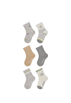 Sterntaler, SOCKEN 6ER PACK PLANETEN, ROBOTER, RIPPE, UNI, RIPPE UND STERNE UNISEX - Socken - silber melange