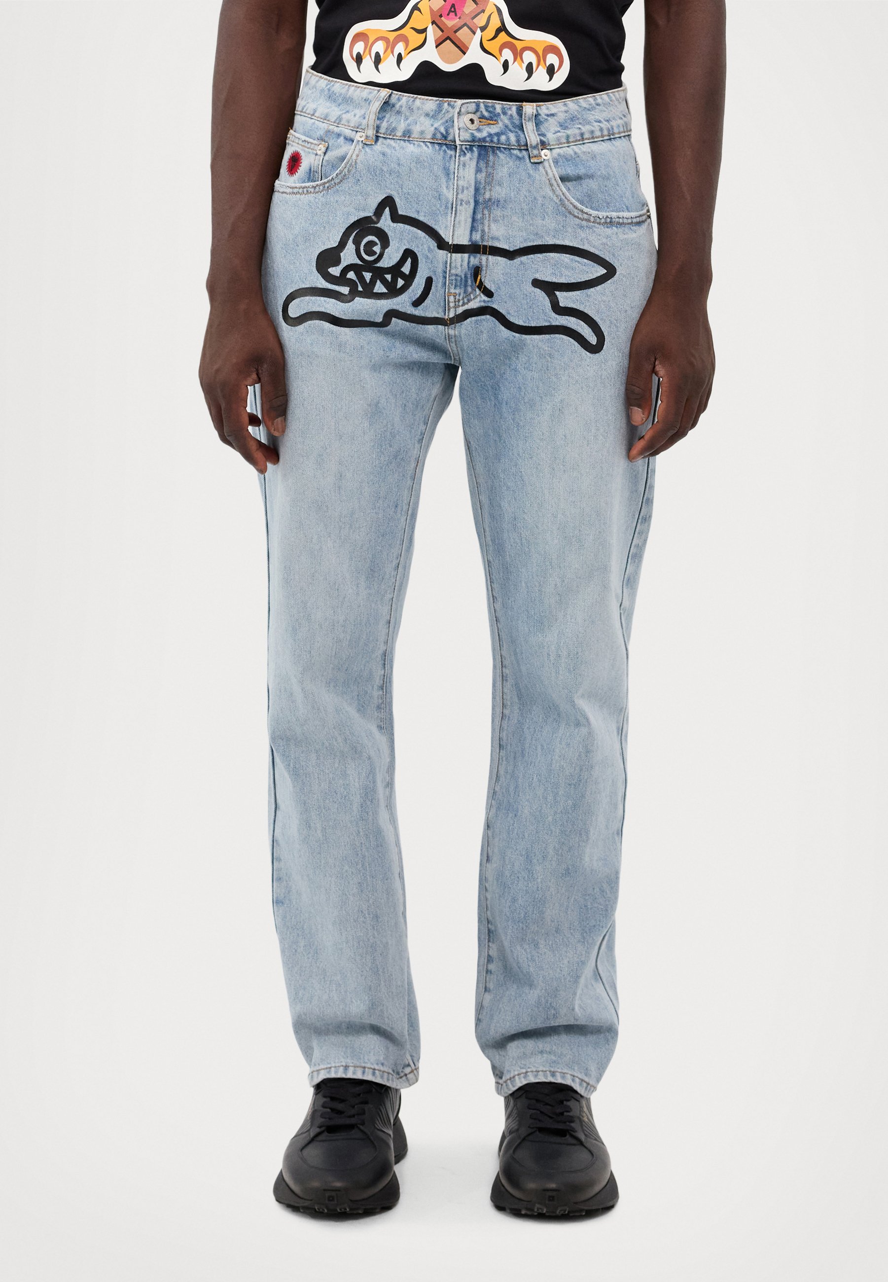 ICECREAM★ランニングドッグジーンズ Icecream RUNNING DOG - Jeansy Relaxed Fit/jasnoniebieski
