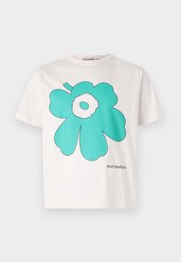 JAKSO PIIRTO UNIKKO PLACEMENT UNISEX - Print T-shirt - off white/turquoise/black