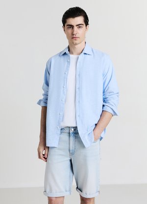 SLAVATO - Denim shorts - blu denim slavato