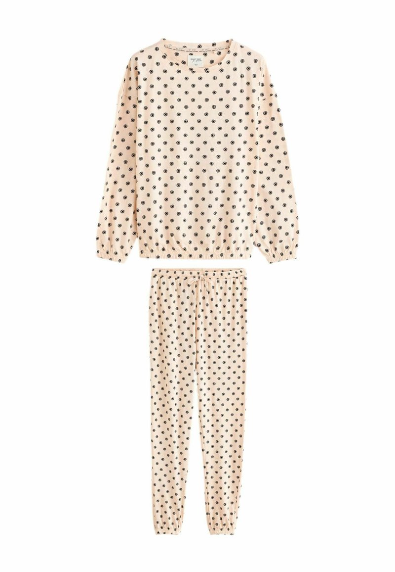 Next REGULAR FIT SET - Nattplagg set - oatmeal flower