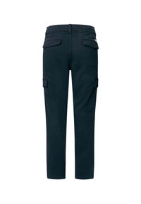 Marine cargo pants met een rechte snit, voorzien van twee zijzakken en twee achterzakken met klep; gemaakt van stevig katoen.