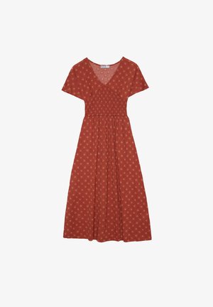 INSIDE, VESTIDO MIDI ESTAMPADO NIDO ABEJA - Vestido informal - rojo