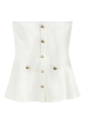 Next, REGULAR FIT - SMART KNIT PEPLUM BANDEAU TOP . - Top - white