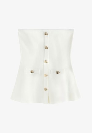 Next, REGULAR FIT - SMART KNIT PEPLUM BANDEAU TOP . - Top - white