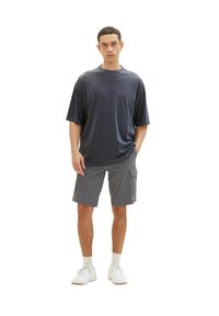 TOM TAILOR Shorts - grey diamond structure