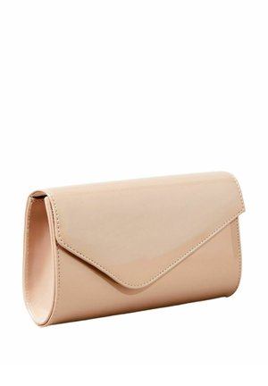 Lipsy ASYMMETRIC FOLDOVER CHAIN-REGULAR FIT - Alkalmi kézitáska - beige