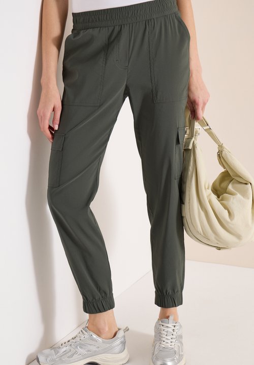 Cecil Pantaloni Jogging Cargo Donna: Comodi Con Vita Media, Gamba Stretta E Fantasia Spina Di Pesce