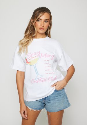 South Beach OVERSIZED SPICY MARG  - Print T-shirt - white