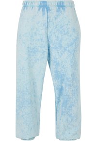 Lyseblå joggebukser med tie-dye mønster, elastisk midjebånd og cuffed ankler. Laget av mykt stoff med en avslappet passform.
