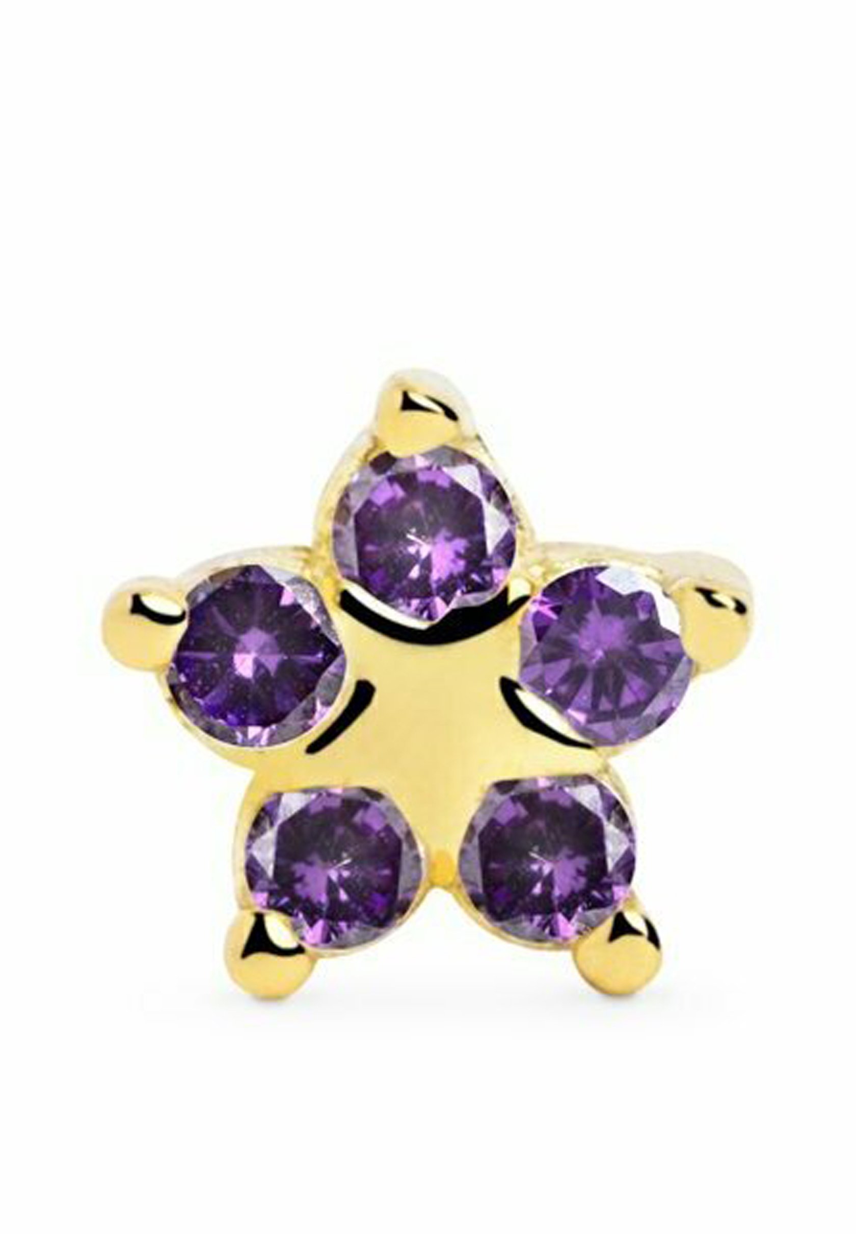 Orecchino Singolo Dino In Argento Sterling 925 Con Placcato Oro 18kt E Zircone Blu – SINGULARU, Gioiello Donna Originale