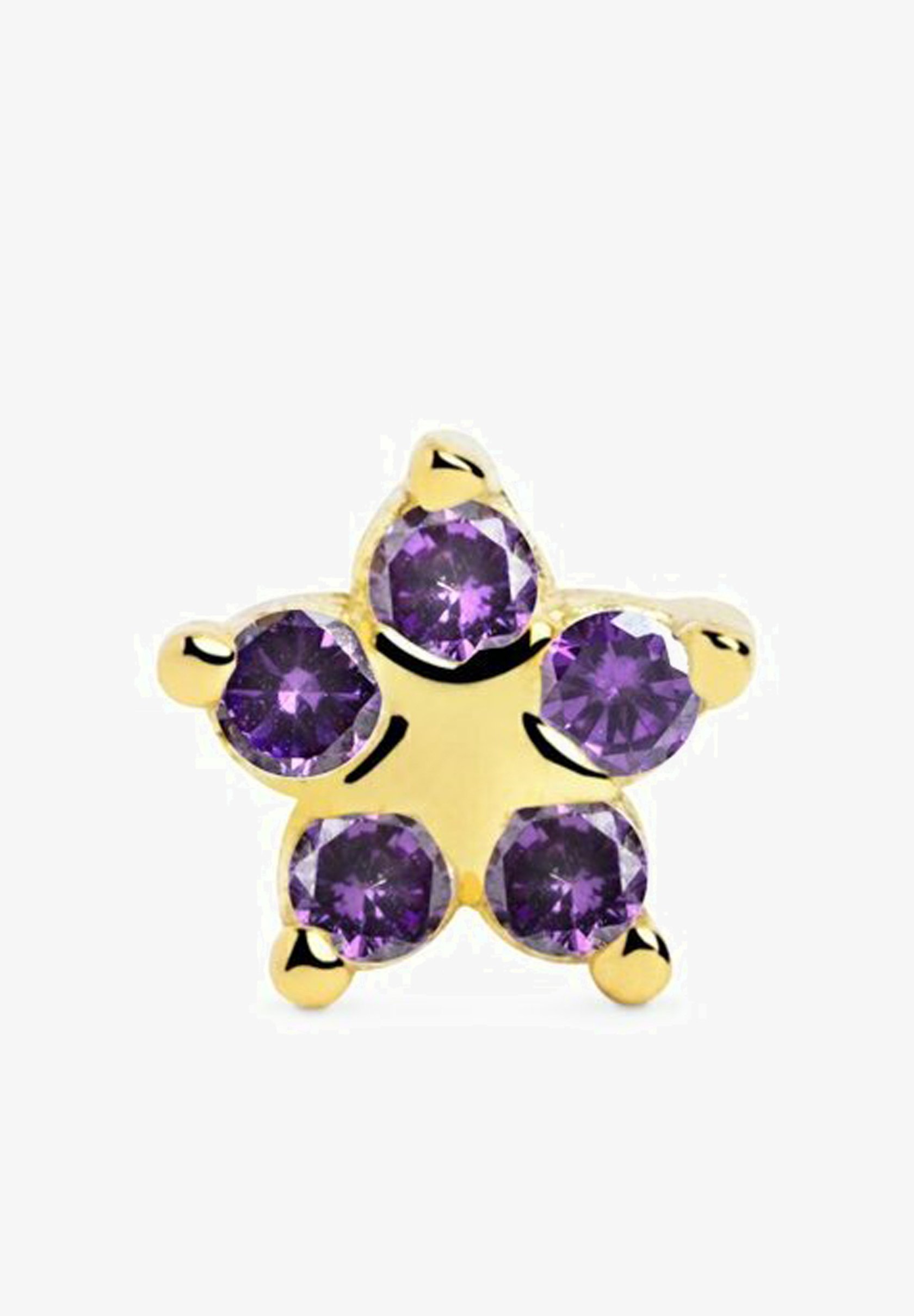 Orecchino Singolo Dino In Argento Sterling 925 Con Placcato Oro 18kt E Zircone Blu – SINGULARU, Gioiello Donna Originale