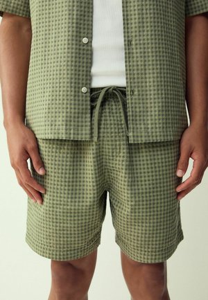 REGULAR FIT - SEERSUCKER GINGHAM LIGHTWEIGHT DRAWSTRING - Pantaloni sportivi - green