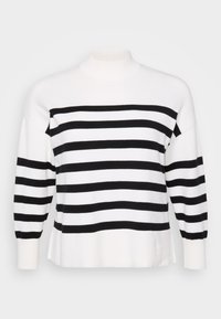 CARBARI HIGHNECK - Džemper - cloud dancer/black