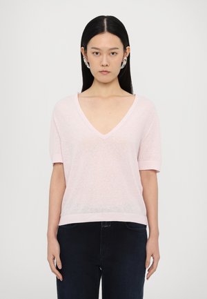 V NECK SHORT SLEEVE - Strickpullover - pink