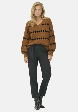 BANO STRIPE - Trui - dark earth mix