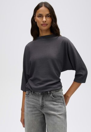 OPUS, RELAXED FIT COLLARED SHAPE - Long sleeved top - anthracite
