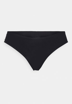 Svart bikinitruse med enkelt design. Laget av glatt stoff, med middels høyde i midjen og klassisk snitt med minimal dekning.