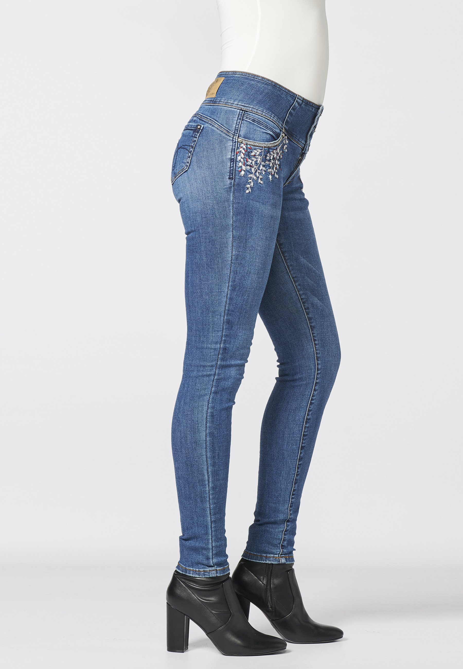 Koroshi PANTALÓN MUJER FAJÍN - Vaqueros rectos - azul oscuro/azul marino -  Zalando.es