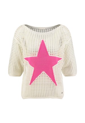 PULLOVER FAME ROUND - Trui - offwhite/pink