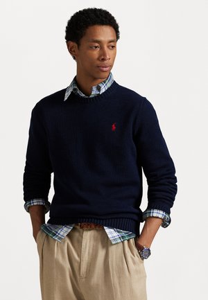 COTTON CREWNECK SWEATER - Striktrøje - hunter navy