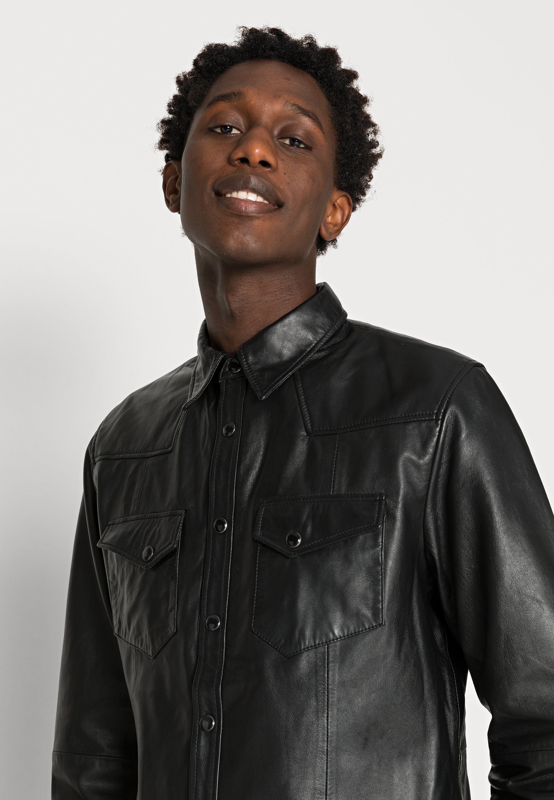 diesel leather shirt