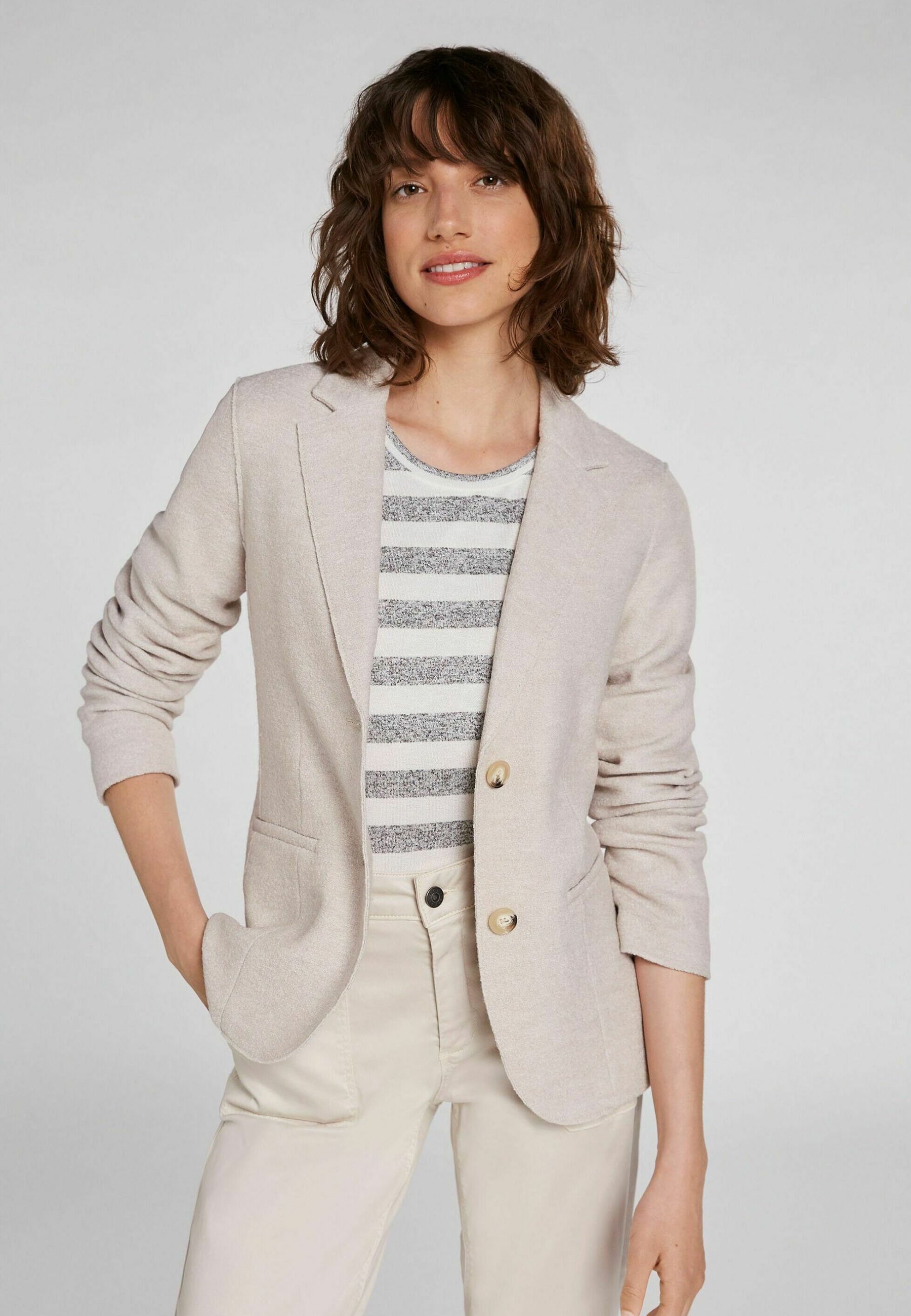 Oui Blazer - stone melange/graniet - Zalando.nl
