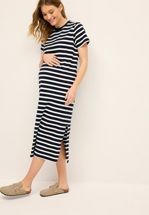 Next STRIPE  REGULAR FIT - Vestido de punto - navy blue