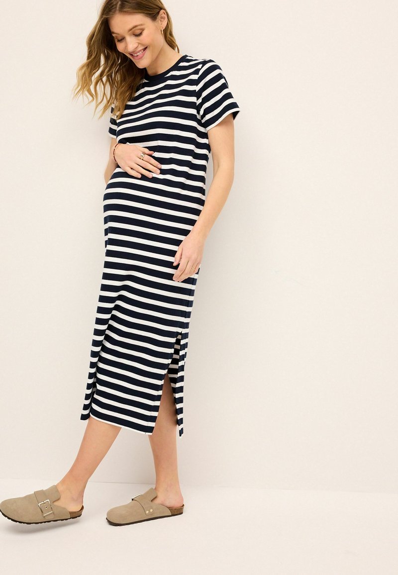 Next - STRIPE  REGULAR FIT - Gebreide jurk - navy blue, Vergroten