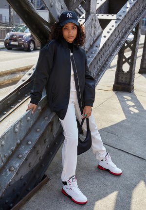 High-top trainers - white/black/chinese red