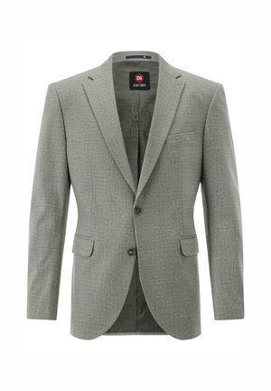Hellgrauer Herrenblazer mit Kerbkragen, zwei vorderen Pattentaschen, Brusttasche und Zwei-Knopf-Verschluss, mit CLUB of GENTS Markeninnenfutter.