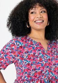 Ulla Popken TINY FLORAL EMPIRE - Jurk - marine