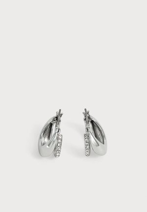 DKNY, PUFFY PAVE SPLIT HOOP - Ohrringe - silver-coloured