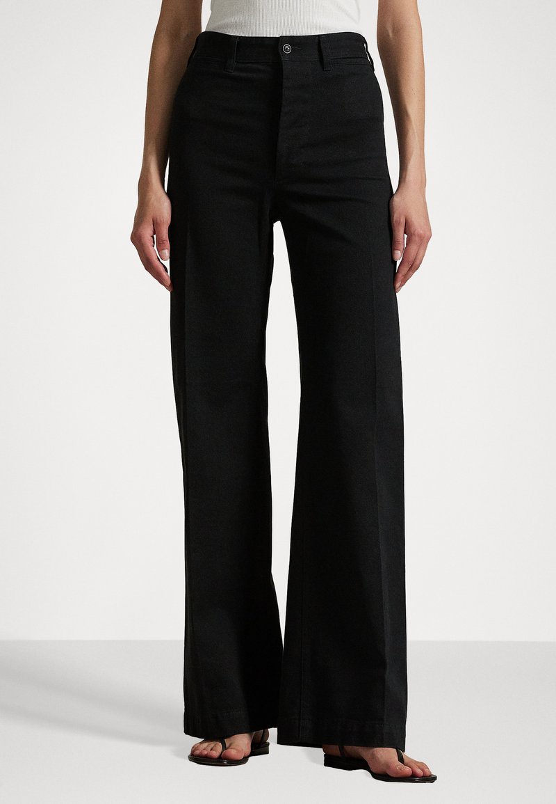 Polo Ralph Lauren - STRETCH COTTON TWILL WIDE LEG TROUSER - Housut - black, Suurenna
