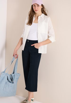 Cecil HIGH WAIST FLARED LEG HOSE IM LOOSE FIT - Stoffhose - universal blue