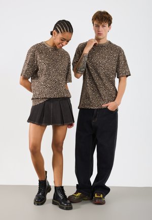 3PACKUNISEX - Základné tričko - bright white/ leopard aop /true black