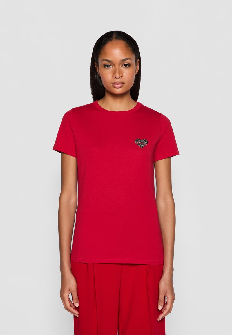 BOSS LOGO CRYSTAL - T-shirts - red