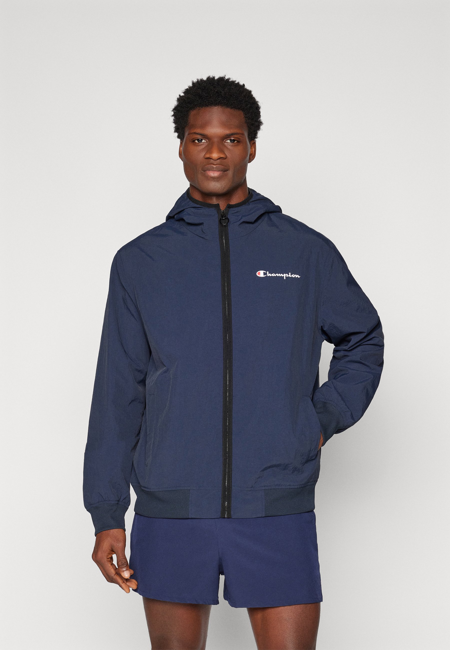 Veste à Capuche Imperméable DLX Homme - Bleu - Taille L (UK Large) - Occasion Très Bon État - Coupe-vent
