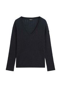 V-NECK WITH BRAIDED DETAIL - Svetr - dark blue