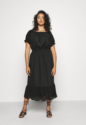 CARLUCIA OFFSHOULDER CALF DRESS PLUS - Jurk - black