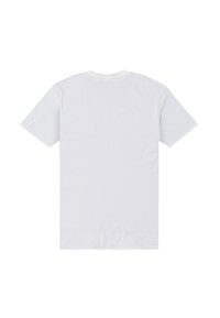 Hvid bomulds t-shirt med korte ærmer og rund halsudskæring. Glat tekstur og enkel design, ingen mønstre eller grafik synlig.