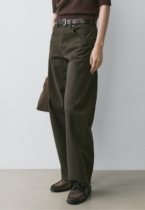Massimo Dutti WIDE-LEG - Kalhoty - khaki